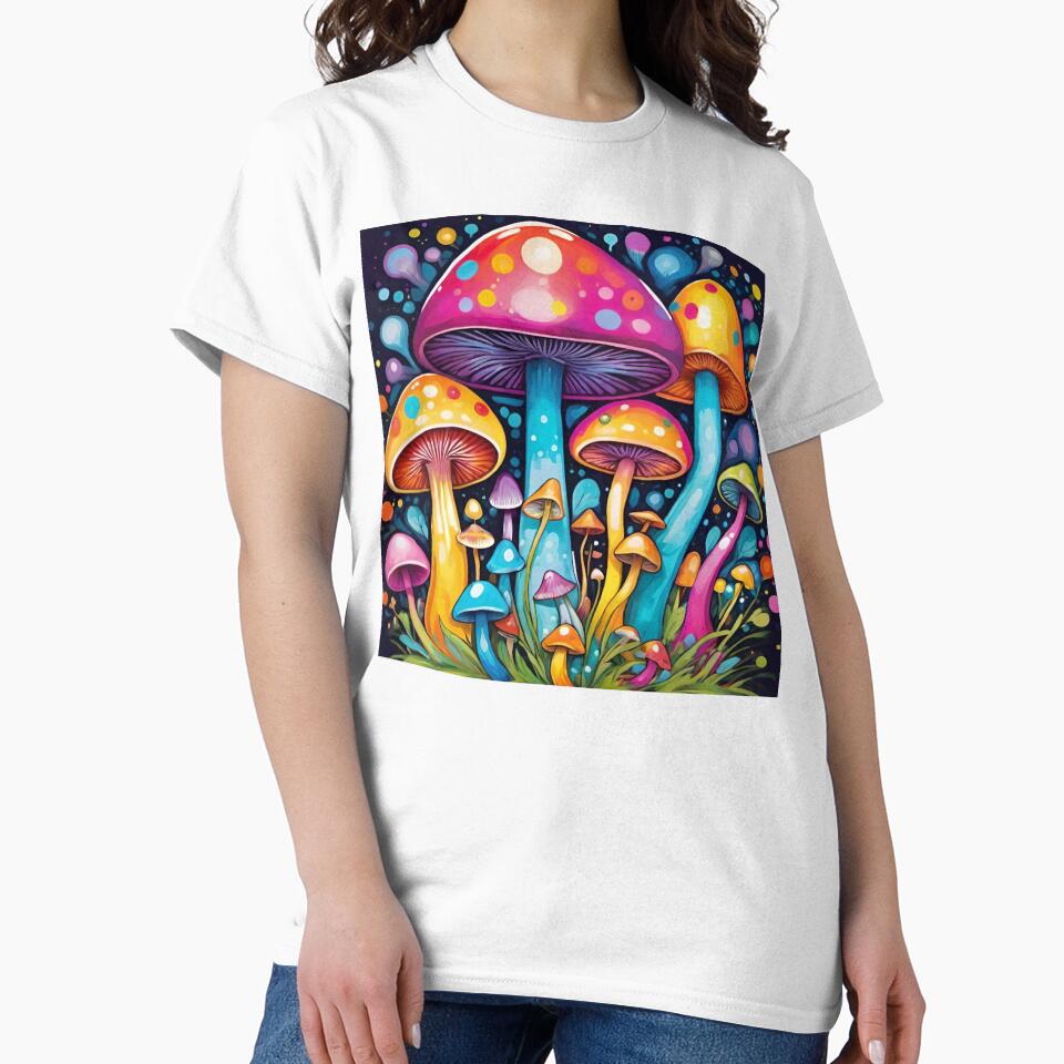 Cosmic mushroom garden by JLeonardoArt Unisex , , , Long Sleeve Tee