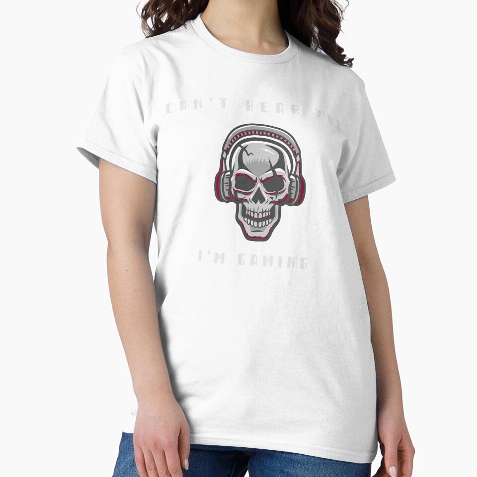 Best Gamer Gift Skull Headset Dark - Can't Hear You I'm Gaming by thewhitteeguy