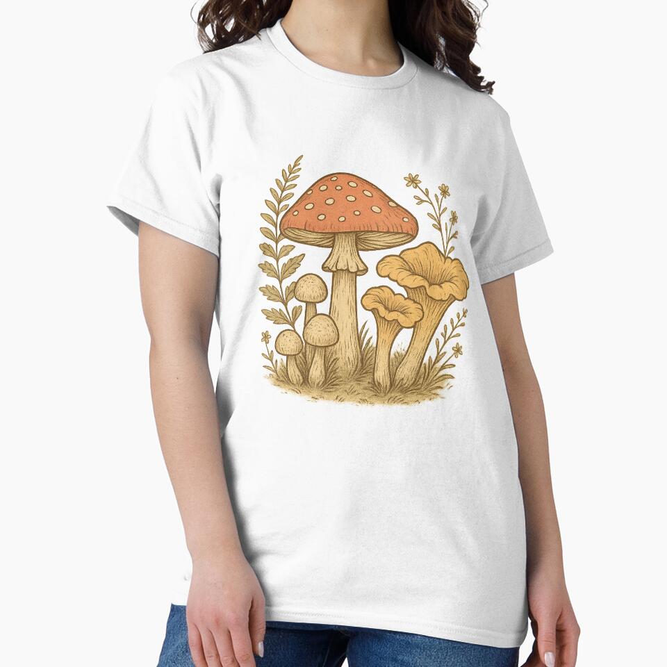 Cottagecore Mushroom Botanical Vintage Aesthetic Design by Graphics4X