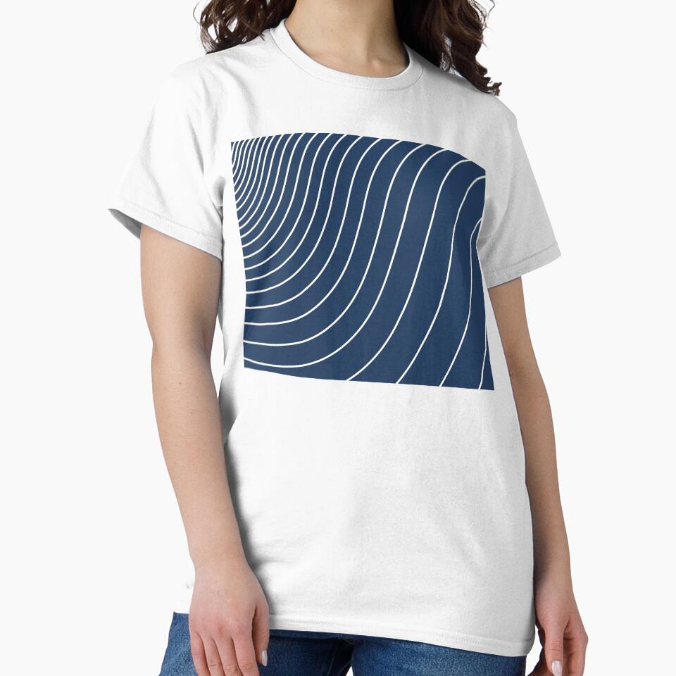 Mid century modern wave in blue by CherieTree