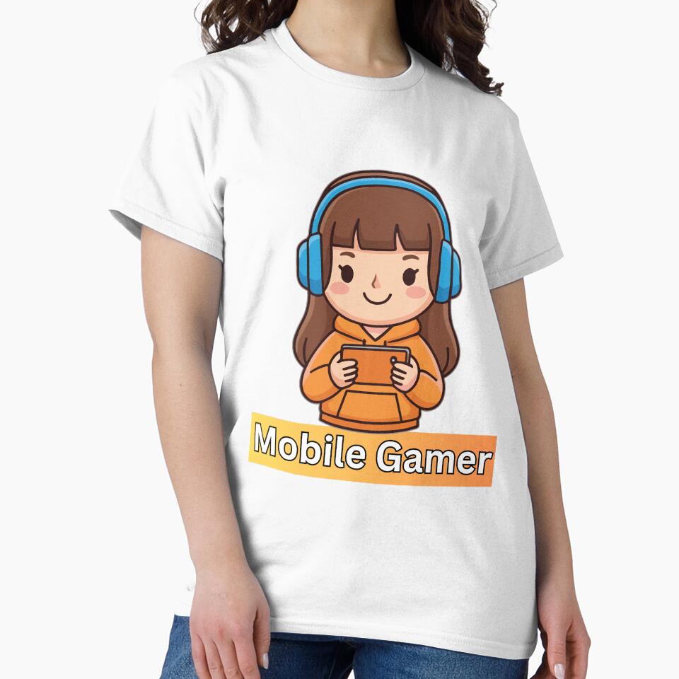 Cute Mobile Girl Gamer – Cartoon Gameplay by Rasheedaholik