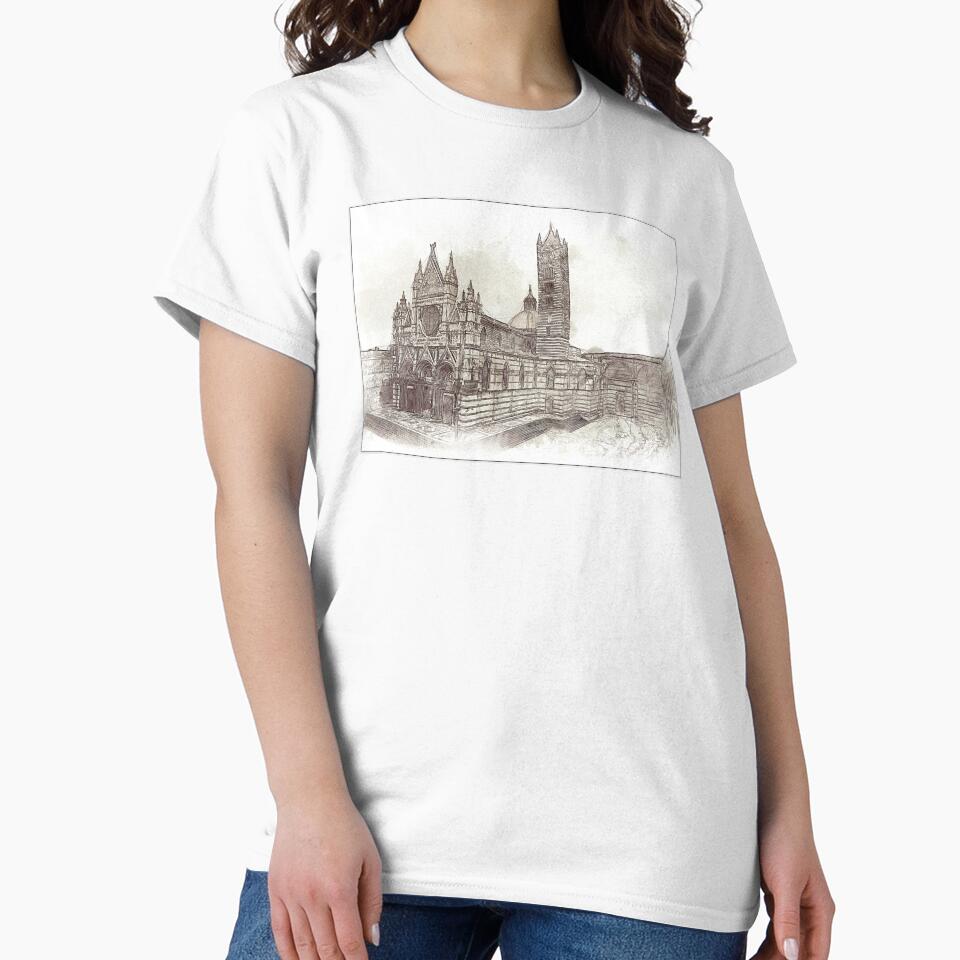 Duomo di Siena - Siena, Italy - Sketch and Wash Style by Retro Art Factory
