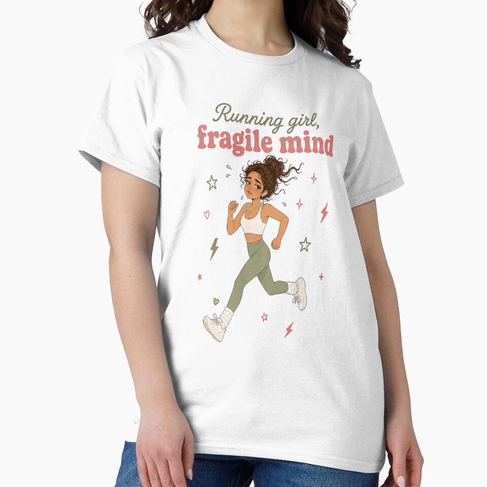 Running Girl Fragile Mind Aesthetic Runner Gift by SnortStudio