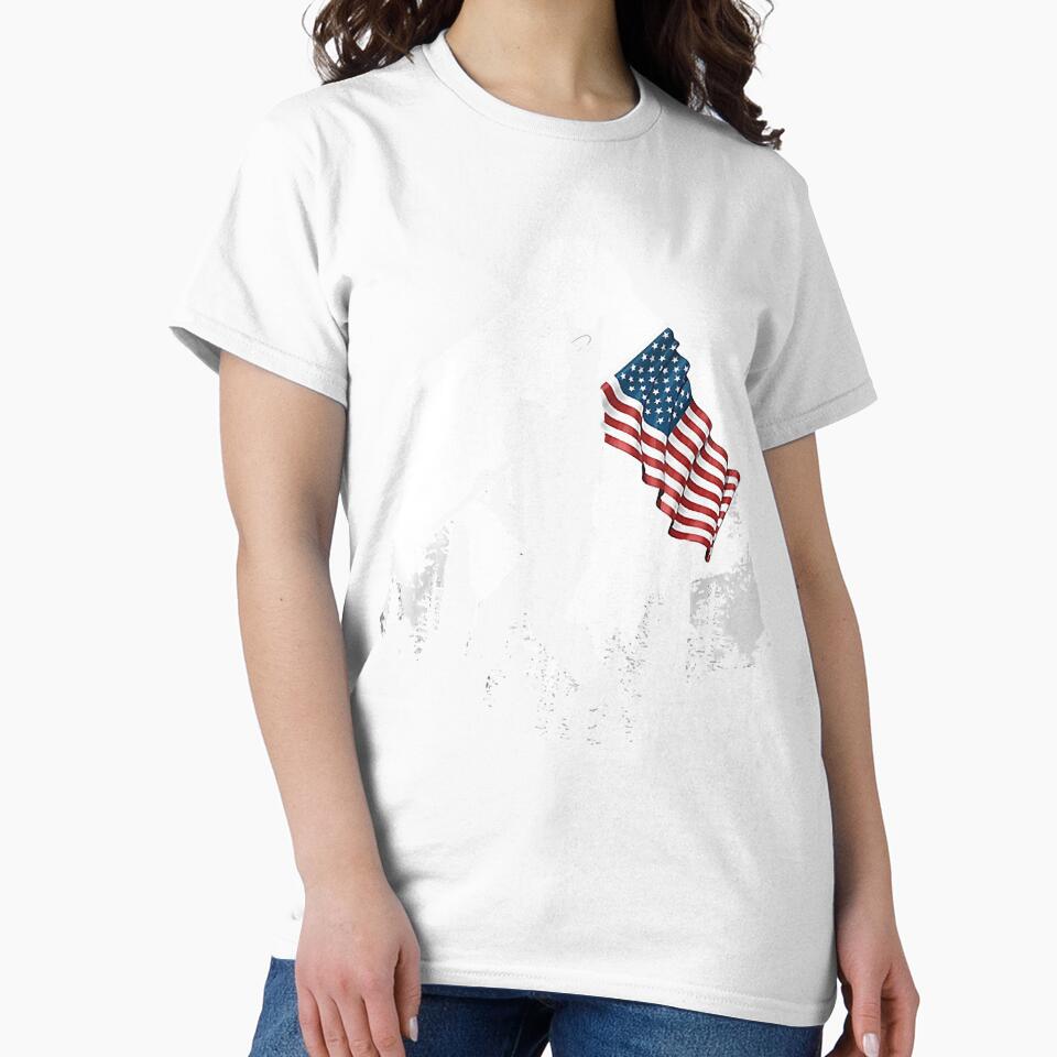 Bigfoot Victorty sign Peace USA Flag in the forest camping by Brigitte98