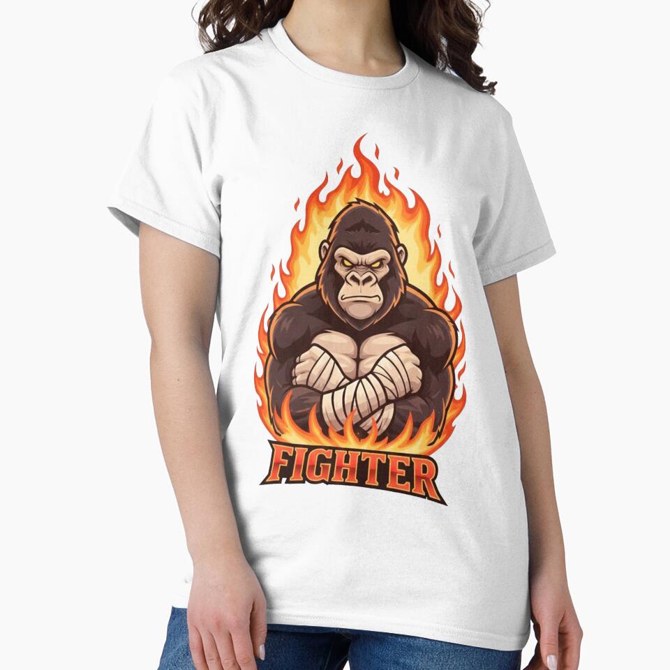Fiery Gorilla Fighter Mascot Gaming Design by Omar-2D