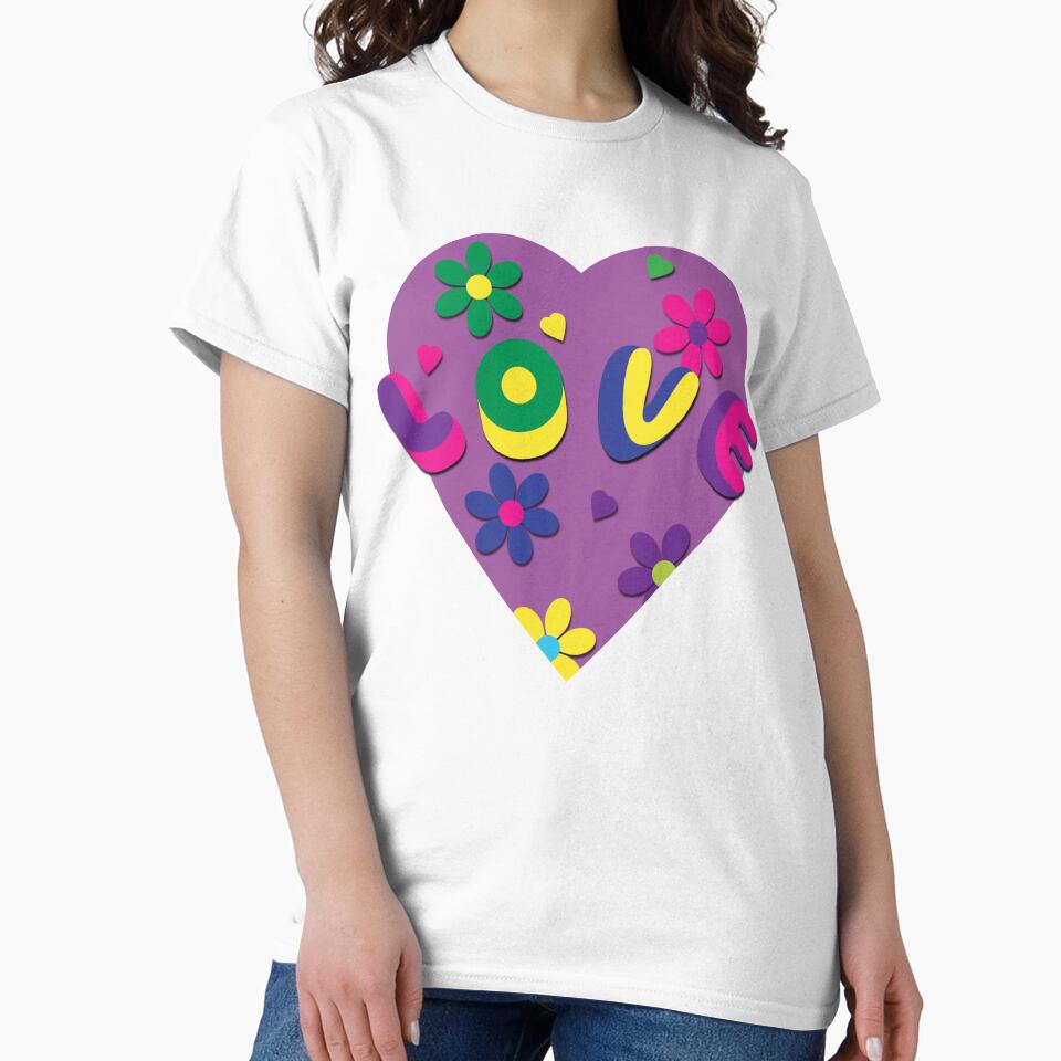 Psychedelic Groovy Love Heart and Flowers by tandaleah