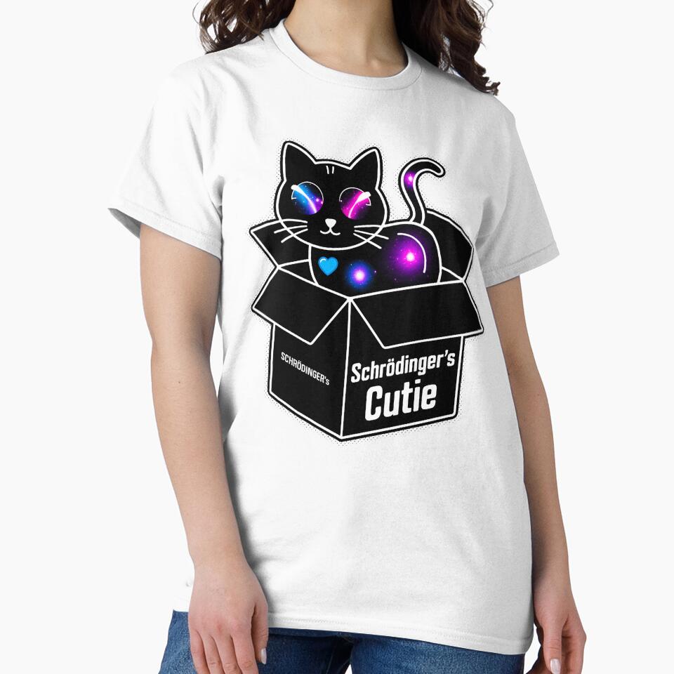 Schrödinger's Cutie - Kawaii Black Cat Galaxy Eyes Quantum Physics Art by ObjCrea123