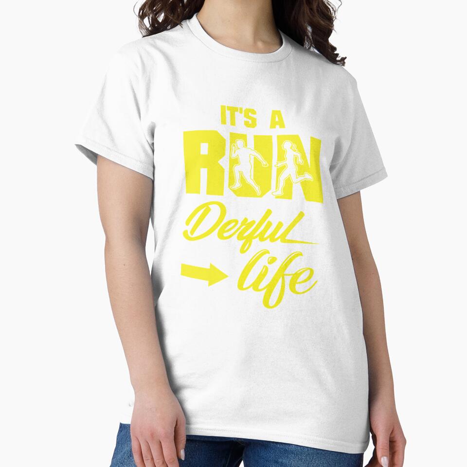 It's A Run Derful Life - Running Quotes -  Yellow, Black, White - Marathoner Gift, Runner's Gift, Running Gift by RaceRunnerz-