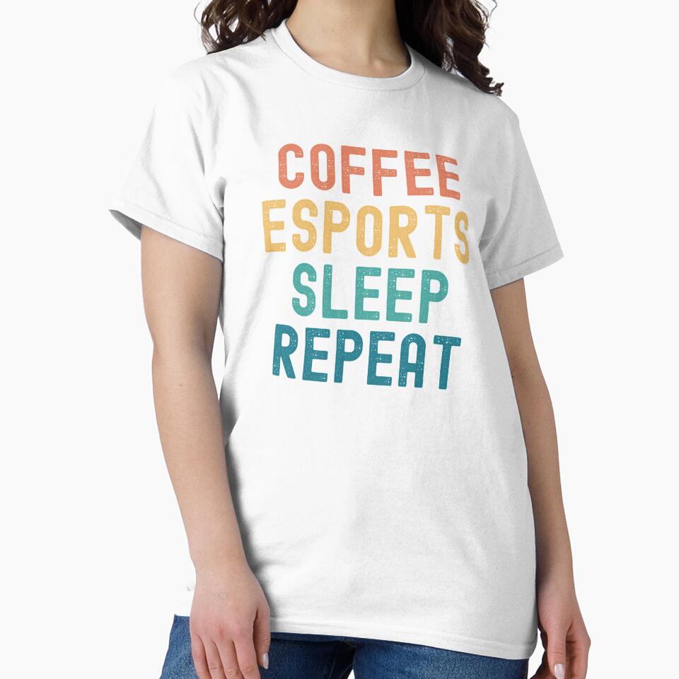 Coffee eSports Sleep Repeat - Funny eSports & Coffee Gift by kindxinn