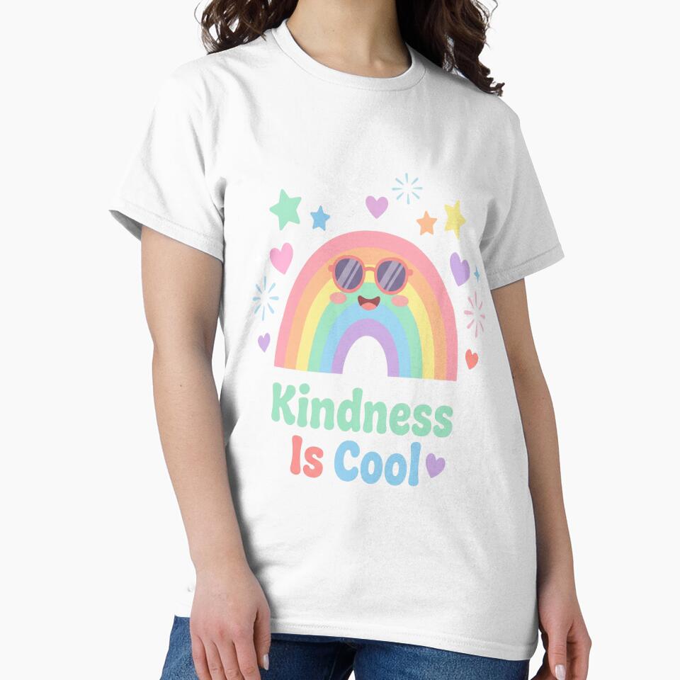 Kindness Is Cool Retro Rainbow Art by DZRym