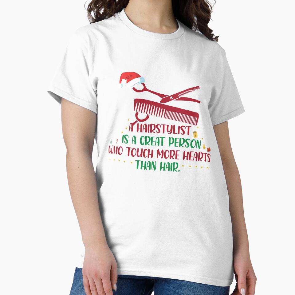 Hairstylist Is A Great Person With Santa's Hat Funny Christmas Hairstylist by patroart