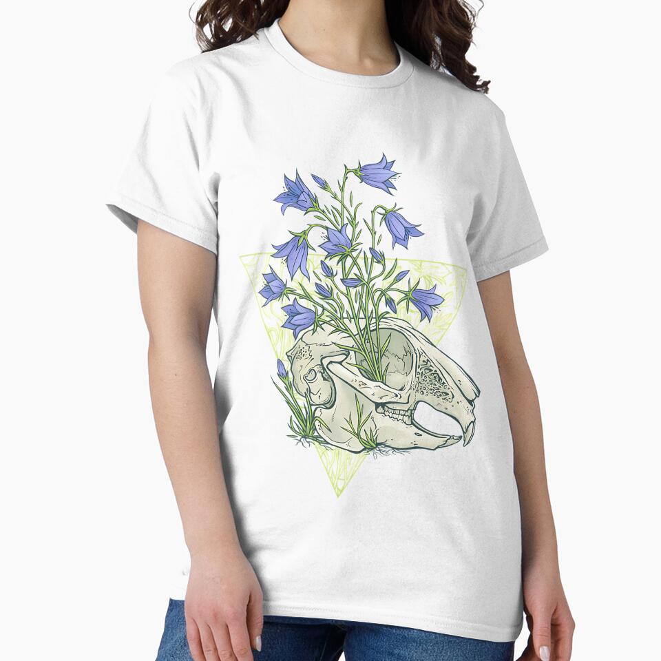 Harebells Animal Skull Botanical Illustration by vgggeirjpe25