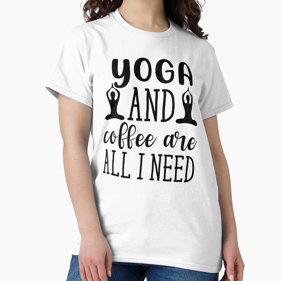Yoga Quotes Yoga and Coffee Are All I Need Motivational Saying by SoccaTamam