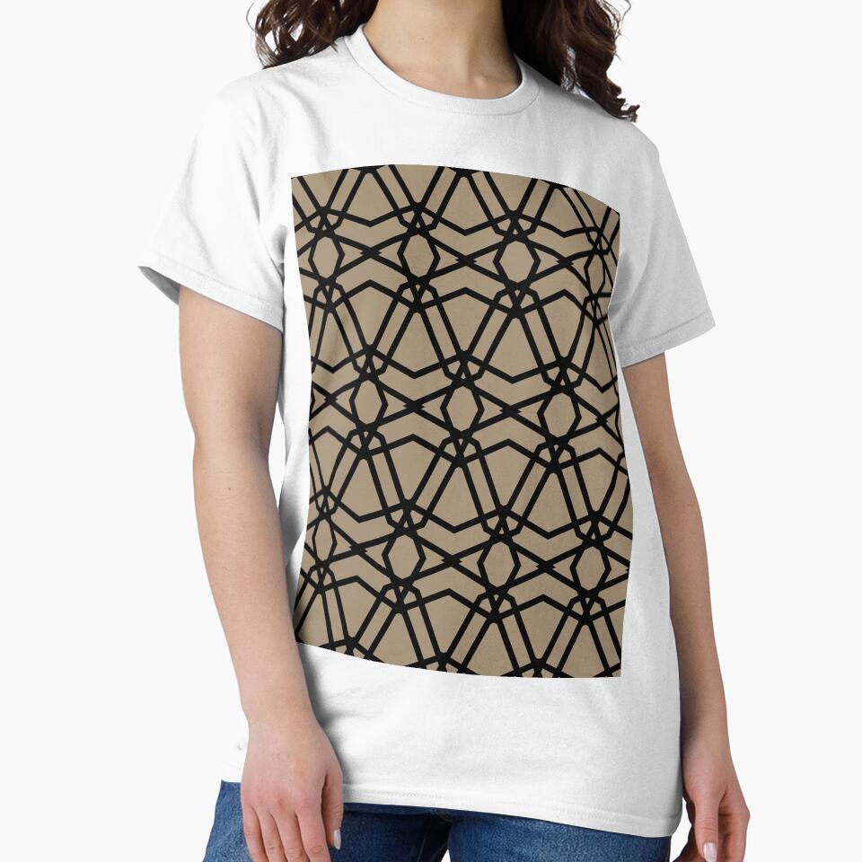Black and Brown Line Geometric Pattern Pairs DE 2022 Trending Color Tuscan Mosaic DE6208 by ColorOfTheYears