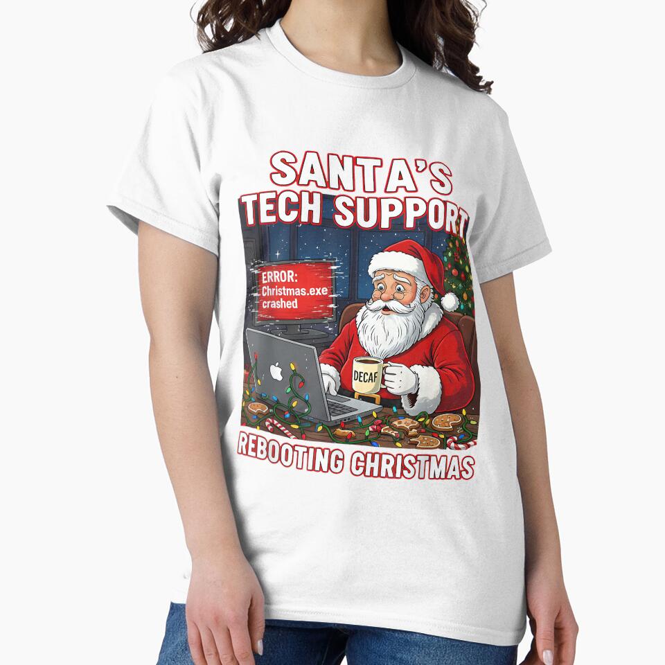 Santa's Tech Support Rebooting Christmas Funny by darkanimal