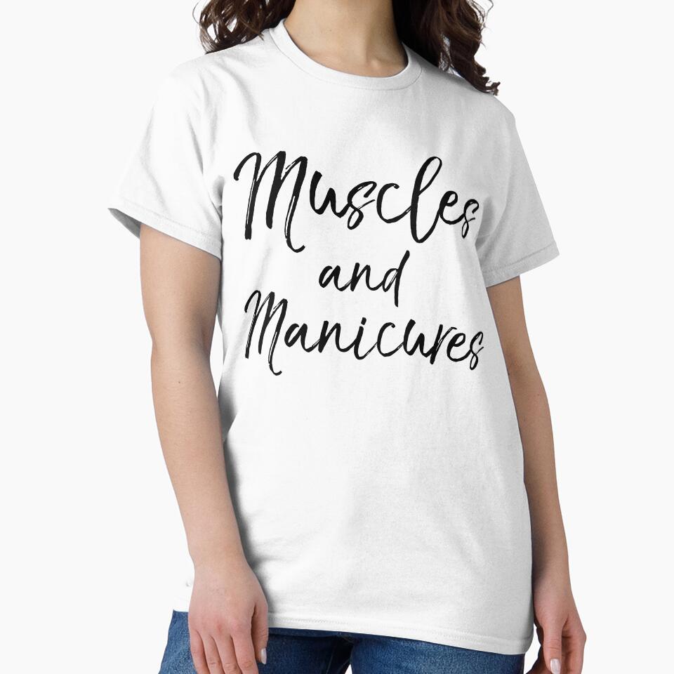 Muscles and Manicures Funny Workout Quote by TNDesignStudio