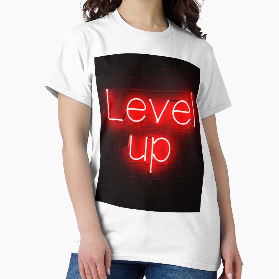 Level Up – Red Neon Power Quote by ArtiQreate