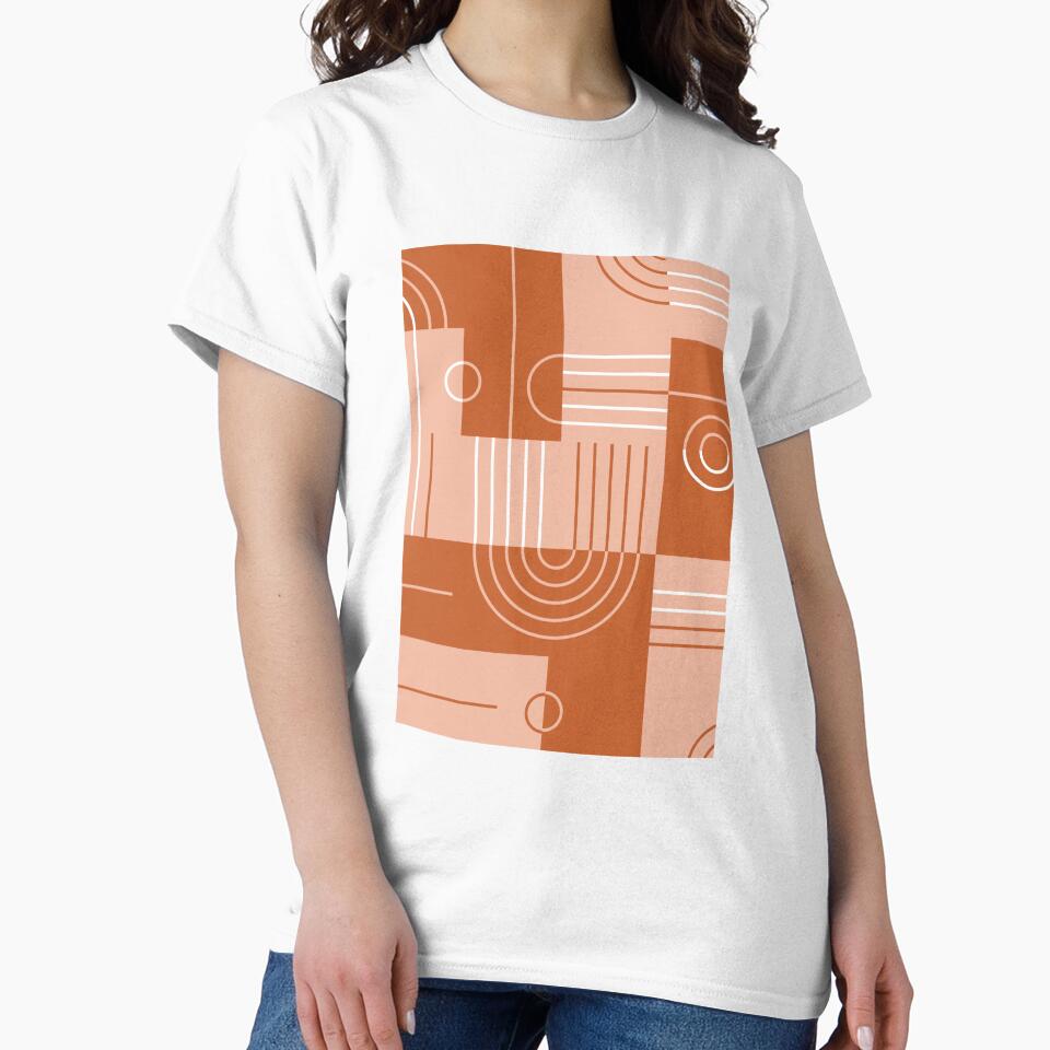 Modern Mid Century Geometric 1 (Terracotta desert pattern) by OldInkArtStudio