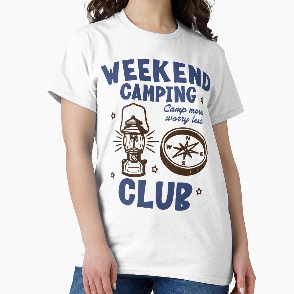 Weekend Camping Club Sticker, Camp More Worry Less by TeeVerse27