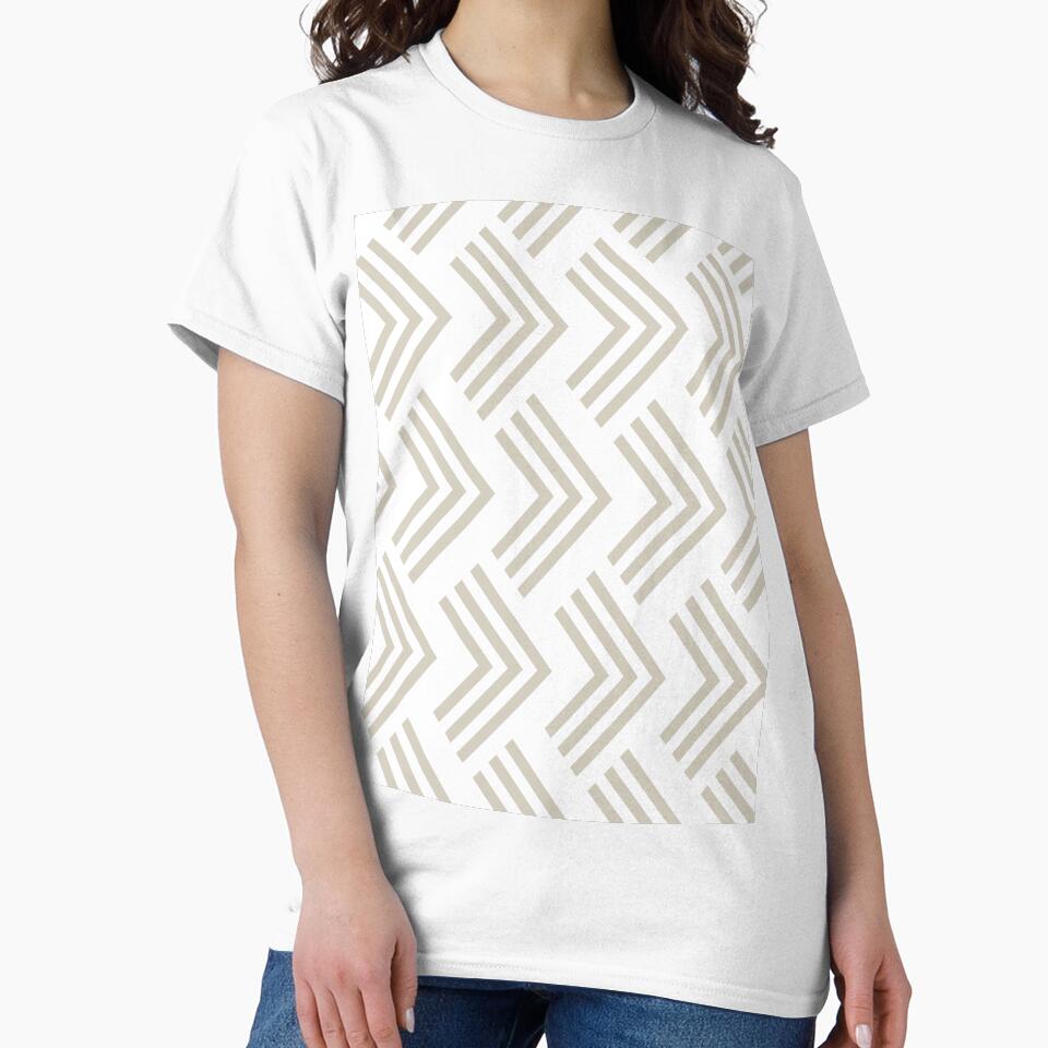 Beige and White Chevron Rhombus Arrow Pattern Pairs DE 2022 Trending Color Bay Salt DET642 by ColorOfTheYears