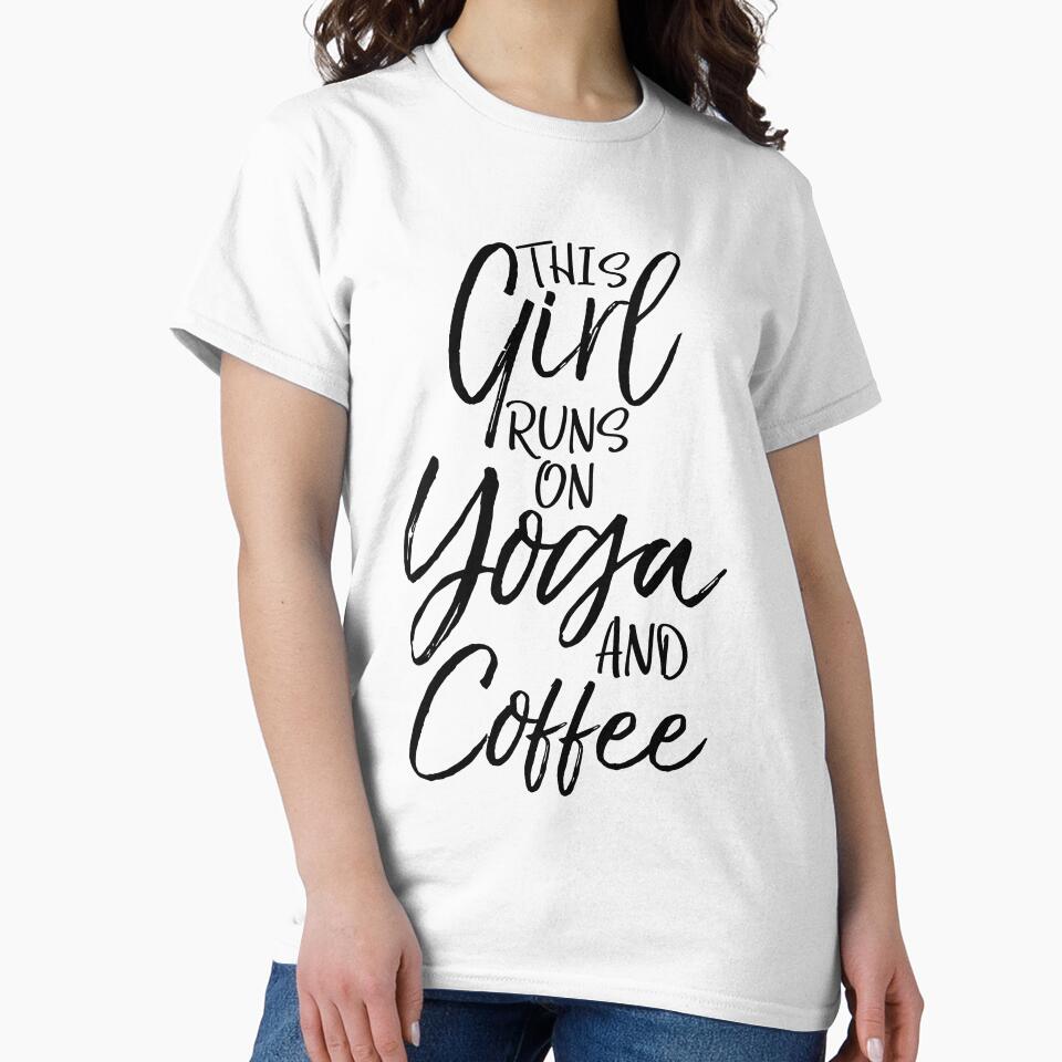 This Girl Runs on Yoga and Coffee Cute Yoga Quote by TNDesignStudio