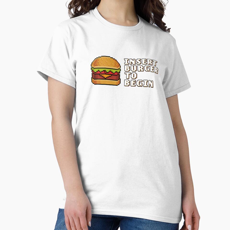 Insert Burger To Begin 8-bit Retro Video Games - Good Burger Slogan by jacnotjac
