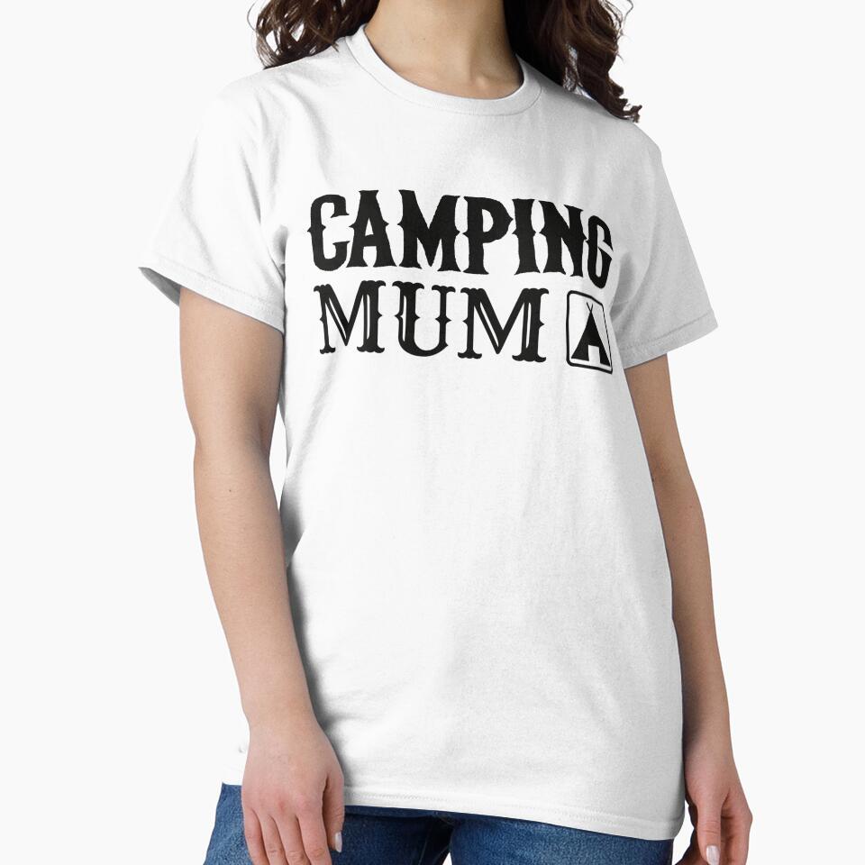 Black Text Camping Mum Fun Camping Design by TrulyEpoque