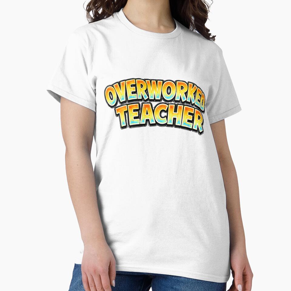 OVERWORKED TEACHER – hand drawn childlike typography by Mac Sketches