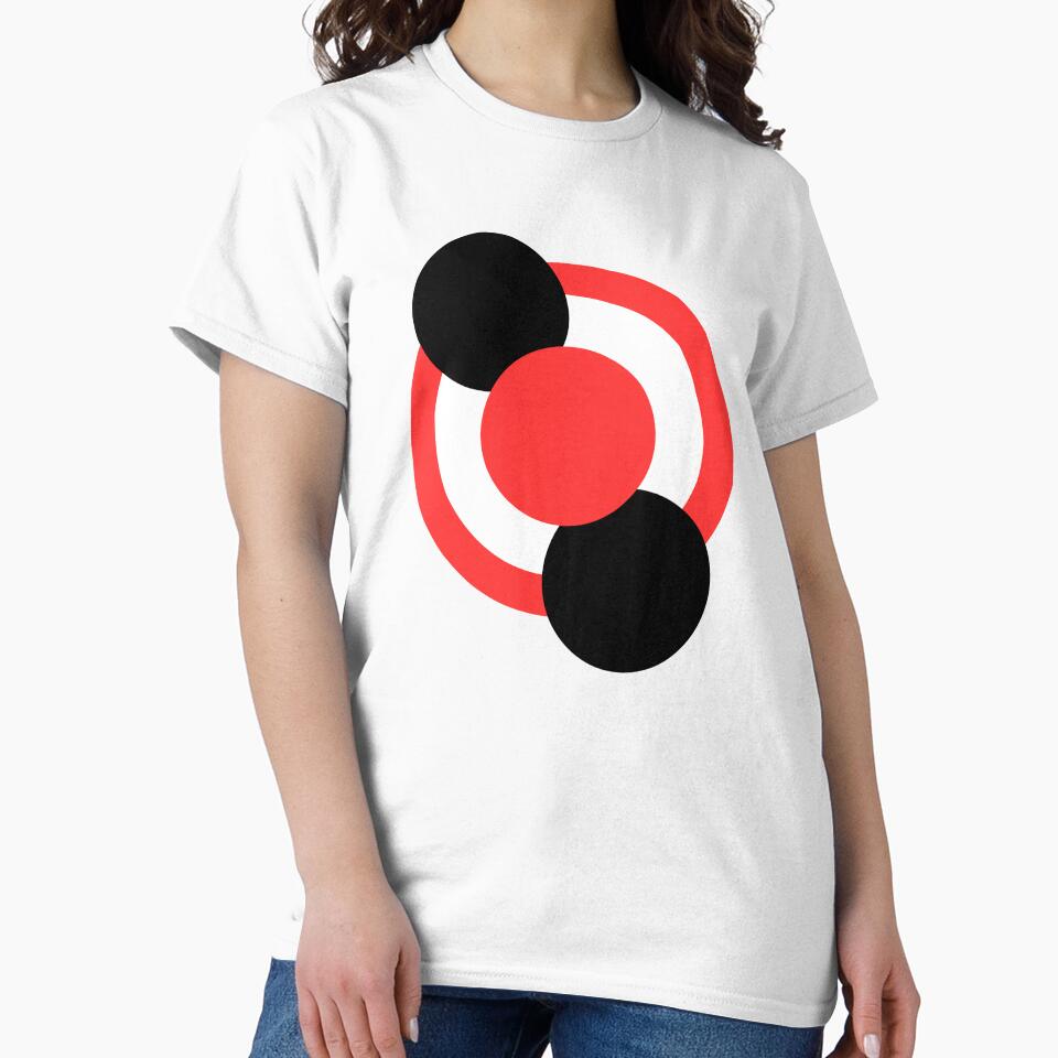 Red Circle Orbit - Bold Geometric Abstract on Black by Uceepeace