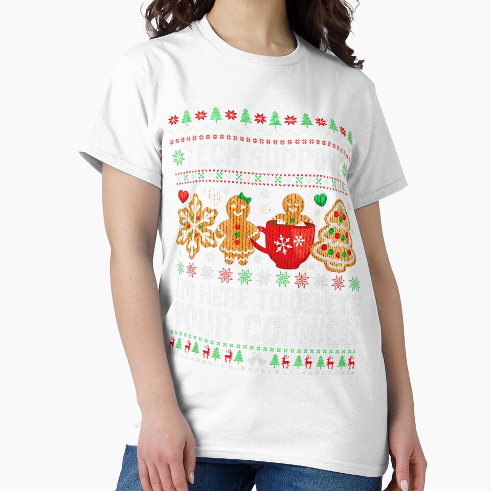 Tech Support Christmas Delete Cookies Funny Sweater by clarabersetart