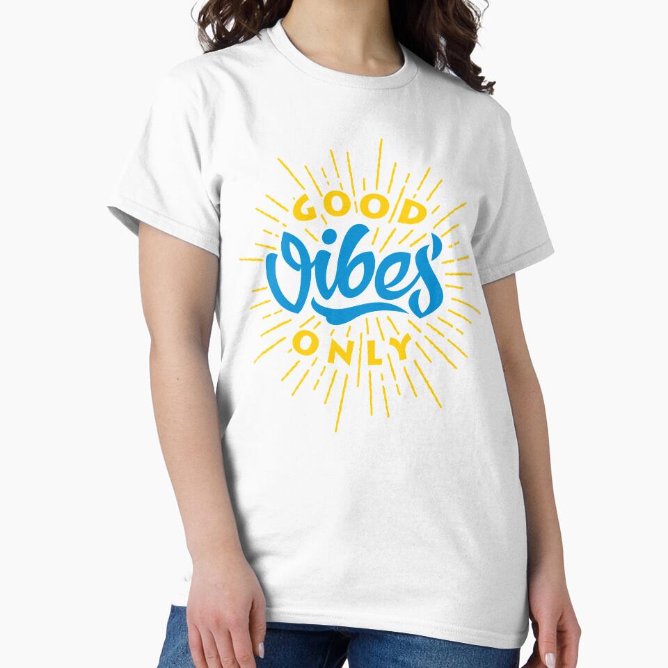 Good Vibes Only Slim Fit by Cute Alien Unisex , , , Long Sleeve Tee