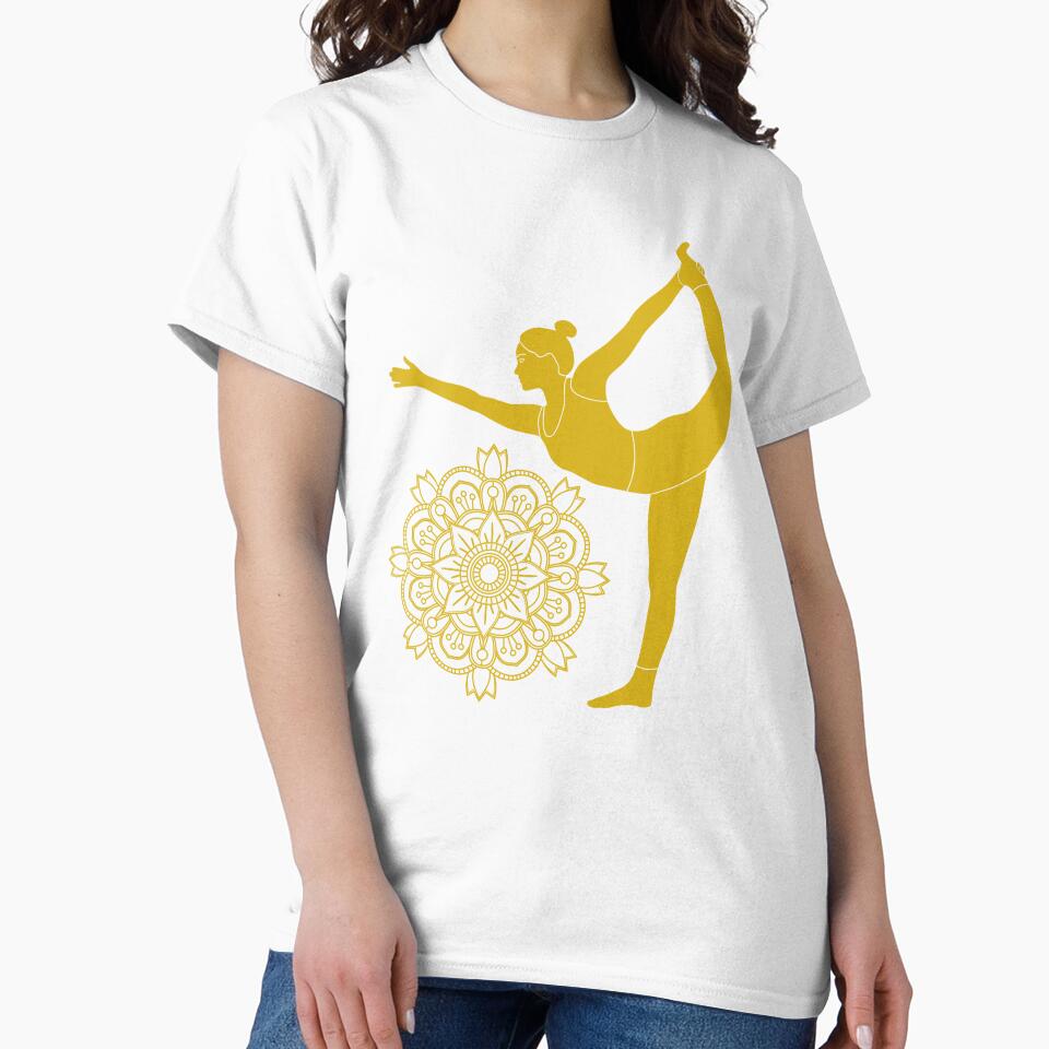 Dancer Yoga Pose With Mandala by Laanas