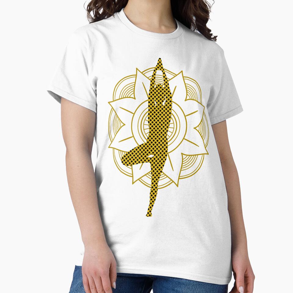 Yoga Tree Pose With Mandala by Laanas