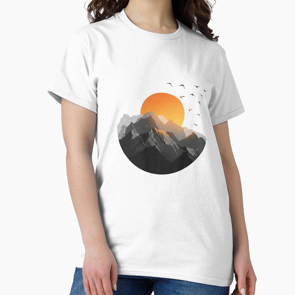 Minimalist Mountain Sunset Design by WormJ