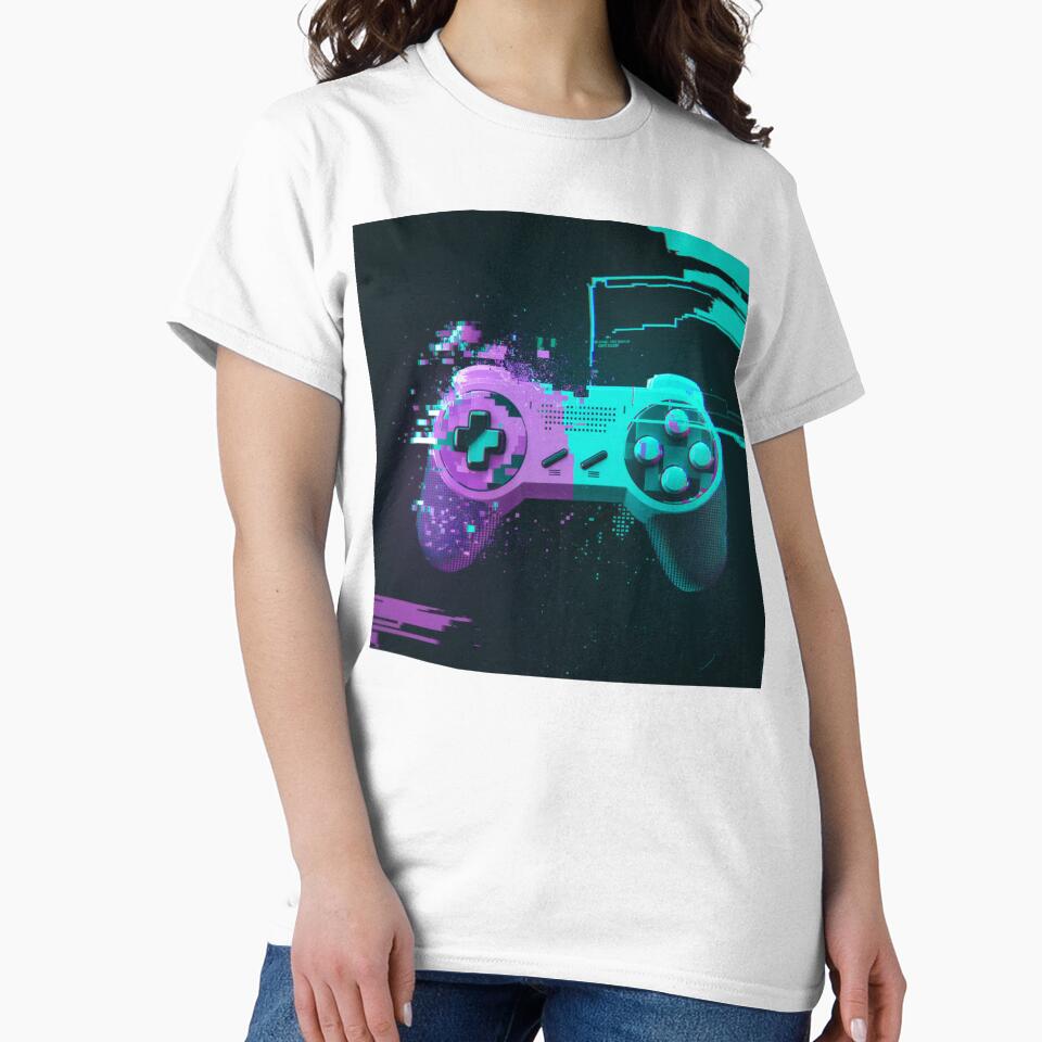 Retro Gaming Controller Glitch Art by PixelDrift21