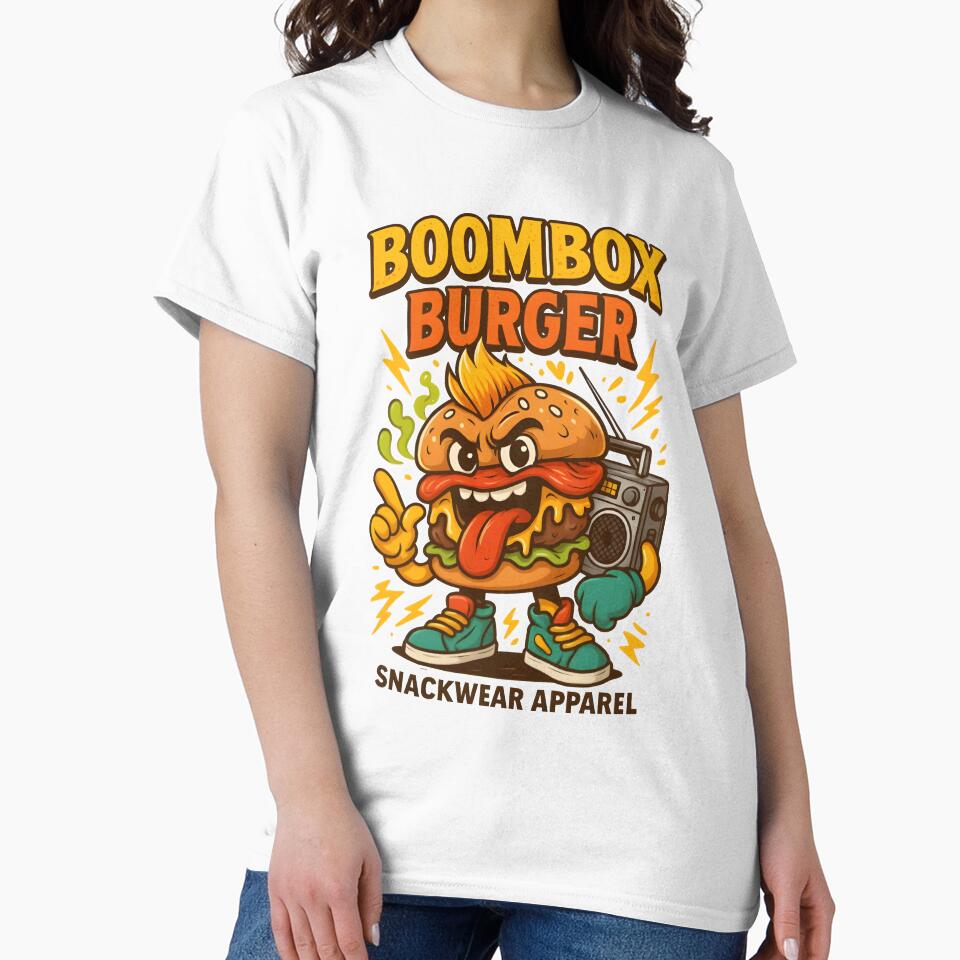 Boombox Burger – Drop the Beat, Not the Bun by Snackwear Apparel