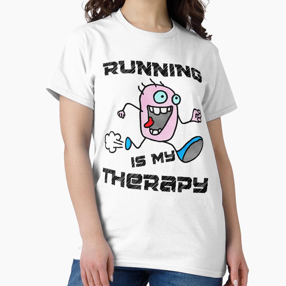 Running is my Therapy (Cartoon Art) by The Feel Workshop