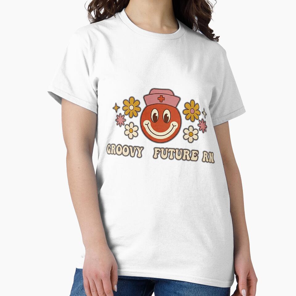 Retro Groovy Student Nurse Smiley Face Future RN by The Niche Lab