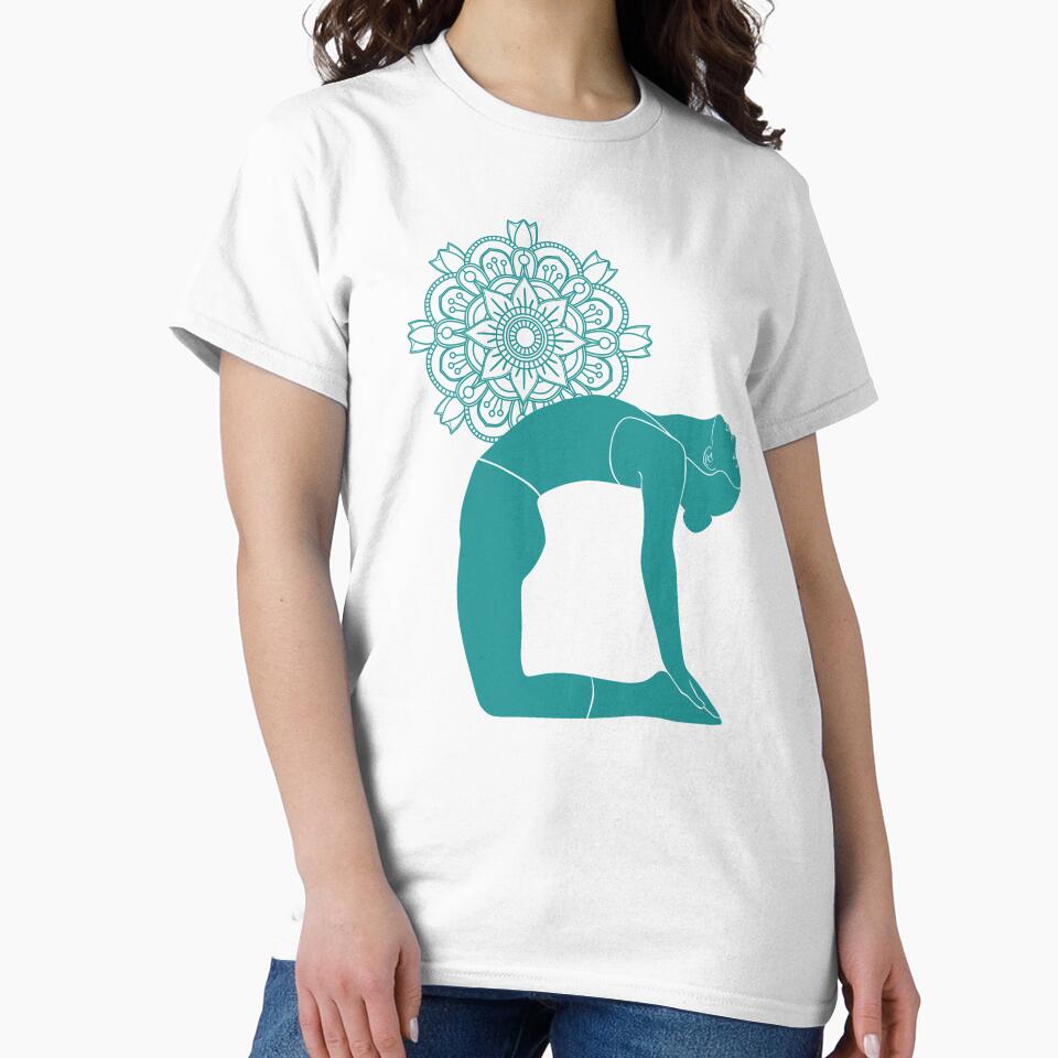 Camel Yoga Pose With Mandala by Laanas