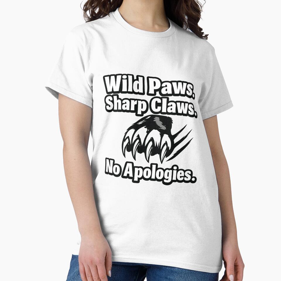 Wild Paws Sharp Claws Typography Quote by Wild Paw Sketch