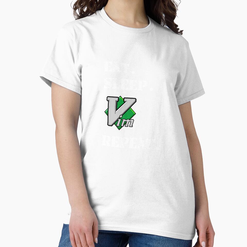 Eat Sleep Vim Repeat Vi IMproved Editor Long Sleeve T-Shirt by Rainwater Merch