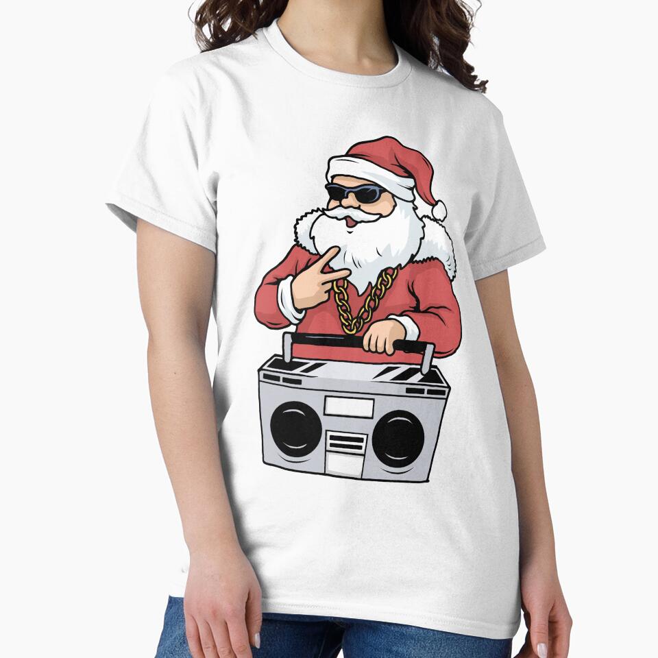 Hip Hop Santa Claus Gift Gangster Ghettoblaster Christmas Hip Hop by DSWShirts