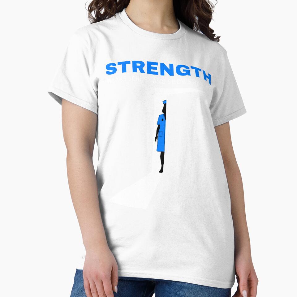 Nurse - Strength Wears Scrubs And Shows Up Daily by WGBTee Unisex , , , Long Sleeve Tee