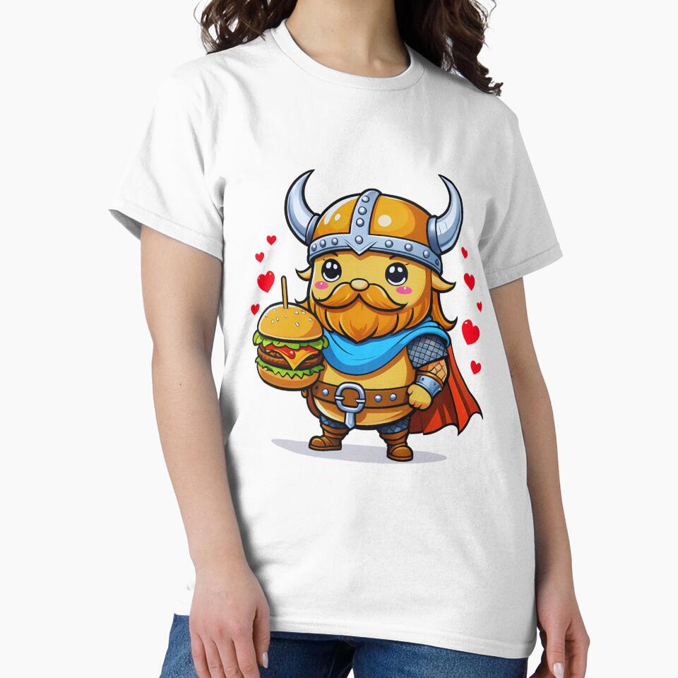 Viking Burger Lover, Kawaii Burger by saloui