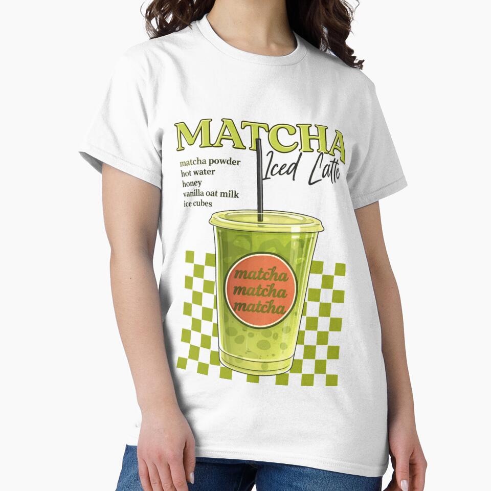 Matcha Iced Latte Illustration – Green Aesthetic Drink by Randomundi