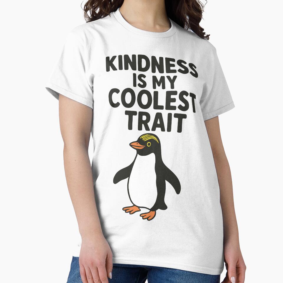 Kindness Penguin Quote – Uplifting Animal Art - Kindness is My Coolest Strength by Madeline Binder Art & Design