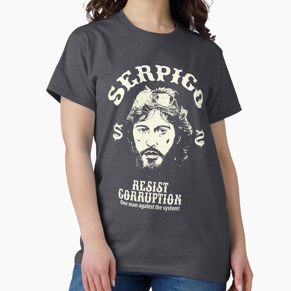 Serpico - Defying Corruption - Vintage Al Pacino T-Shirt Design by Boogosh