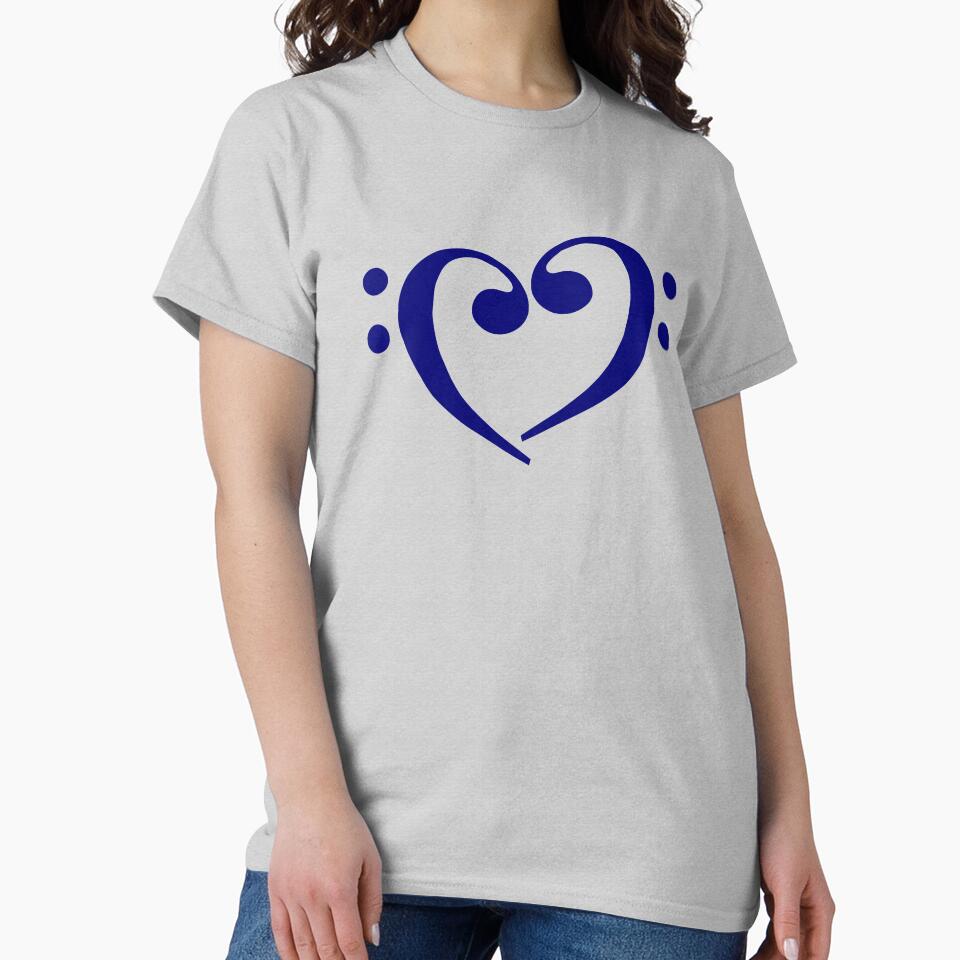 Bass Clef Heart Navy Blue by Ukulaliens