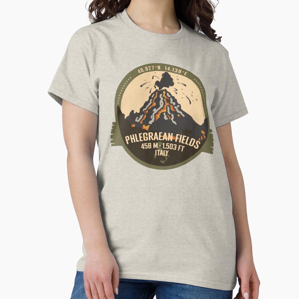 Phlegraean Fields, Naples, Italy, Volcano Retro Badge by mountainfad