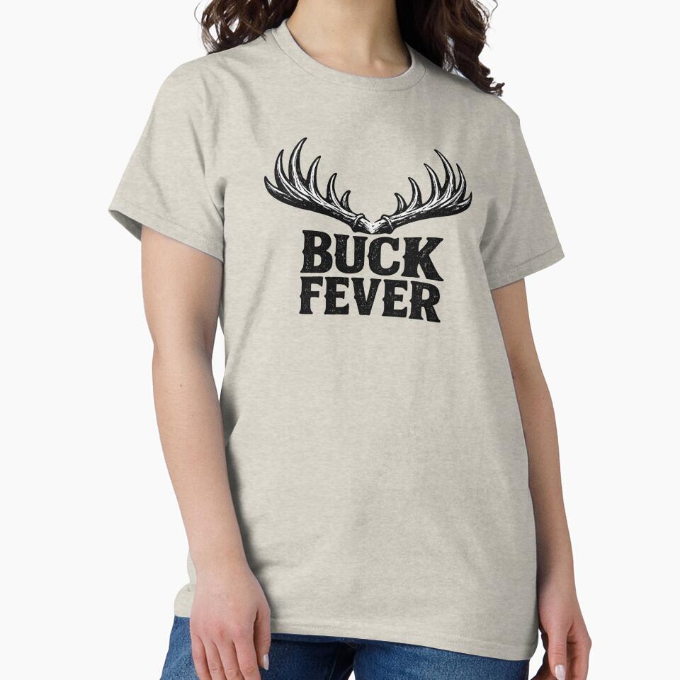 Buck Fever Vintage Deer Hunting Antlers Design by EastEndTownie